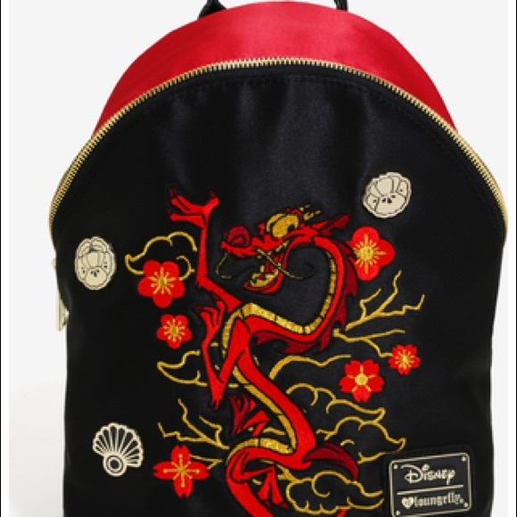 🐉 RARE Loungefly Disney Mulan Mushu Satin Mini Backpack 🐉 - Picture 4 of 6